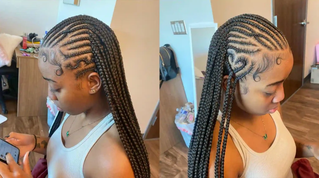 Fulani Tribal Braids with heart