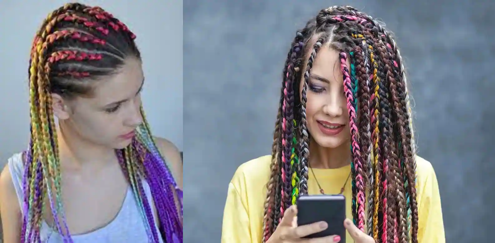 Multicolored Peekaboo Braids