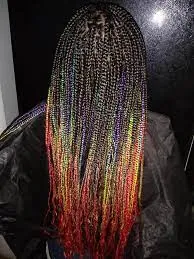 Multicolored peekaboo braids