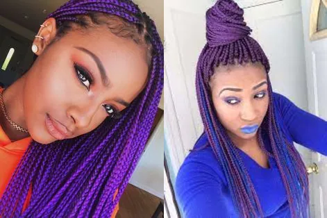 Purple Peekaboo Braids