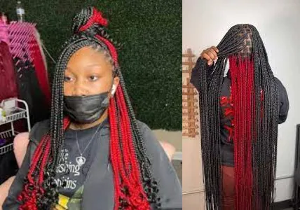 Red Peekaboo Braids