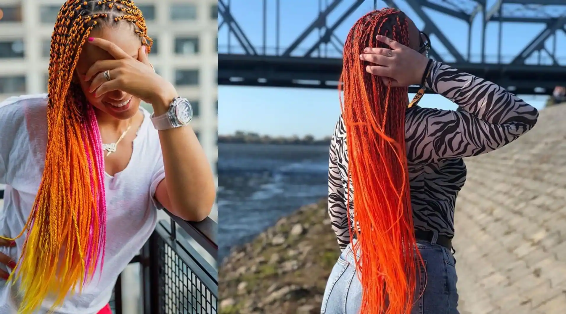 Orange Peekaboo Braids