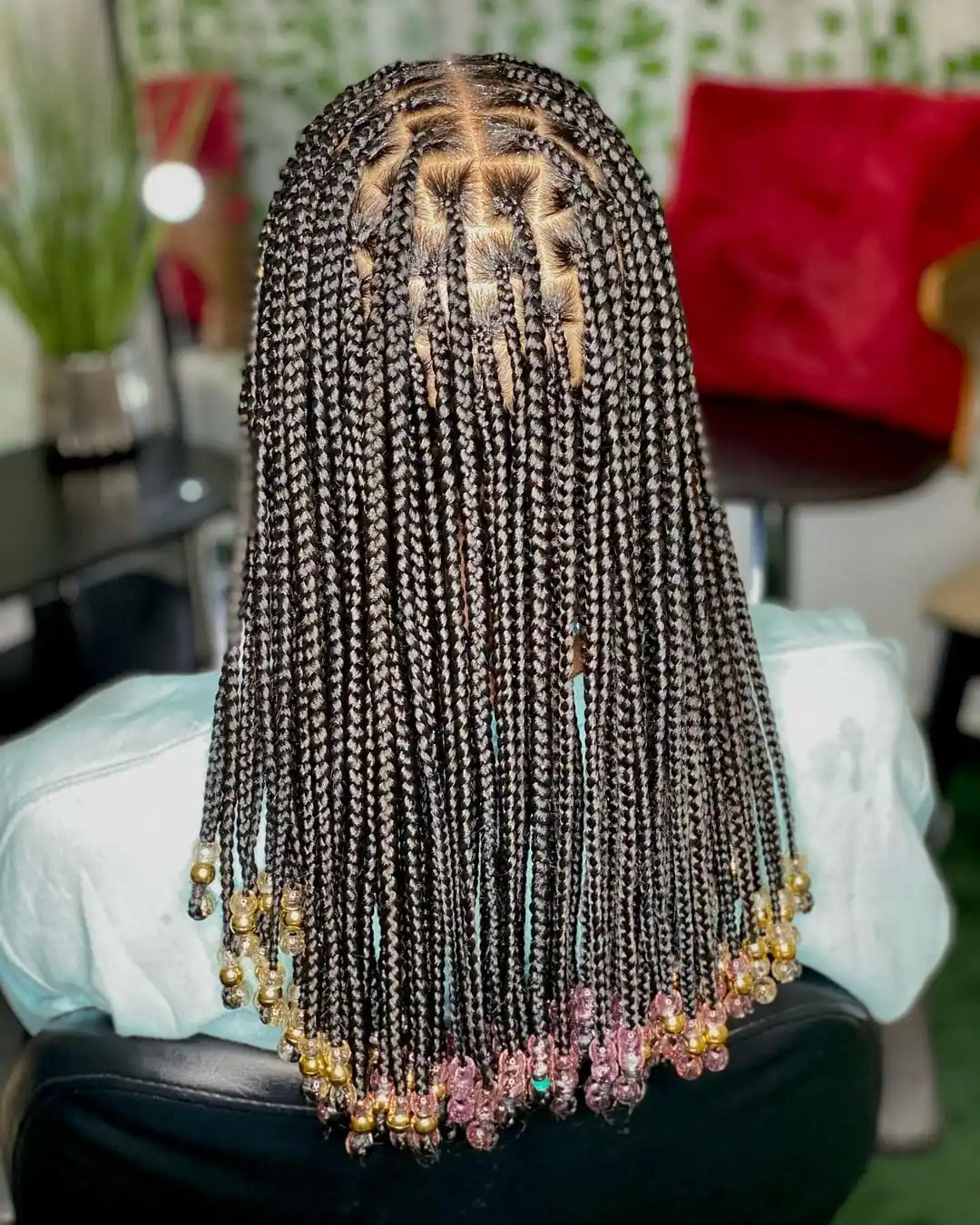 knotless braids with beads