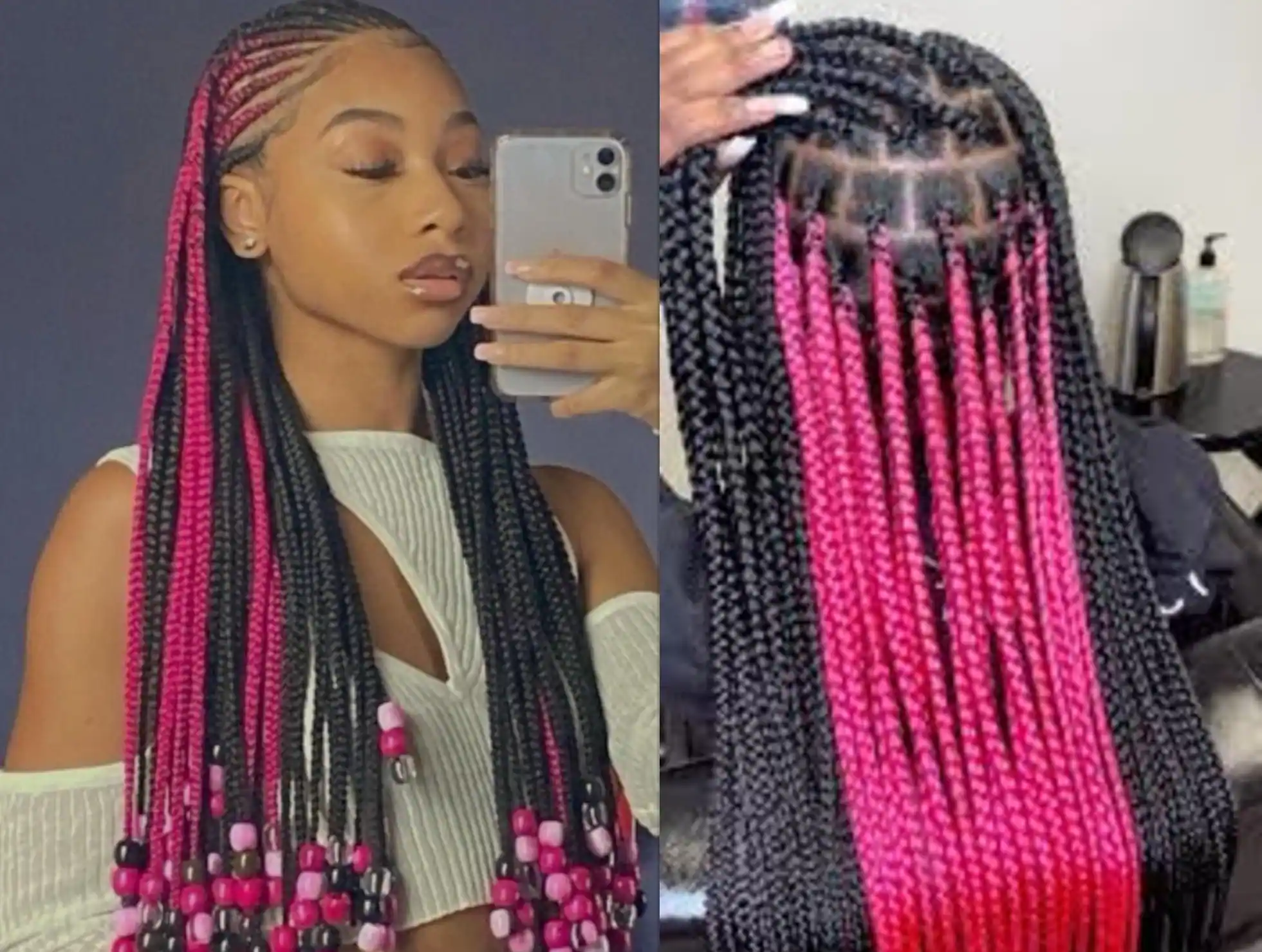 Pink Peekaboo Braids