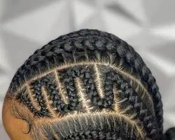 Curved Zigzag braids style for men