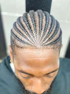 Straight Back Cornrows braids style for men